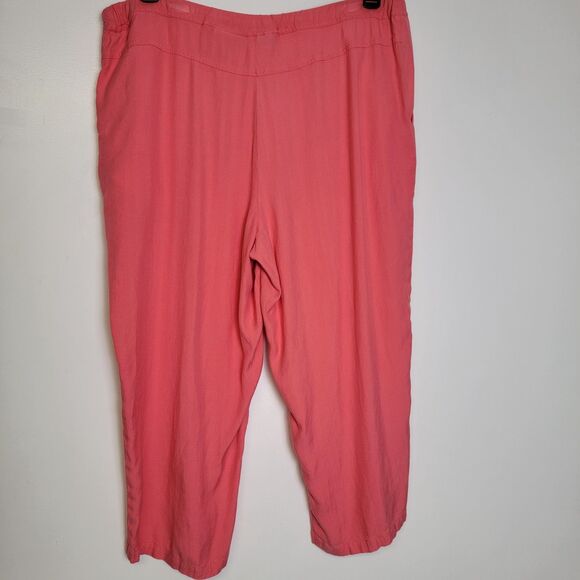 Caribbean Joe Womens Coral Silk/Rayon Capri Resort Beach Lounge Pants Size XL - Picture 3 of 11
